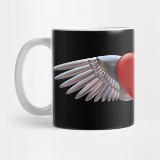 Heart with chromed wings design Mug